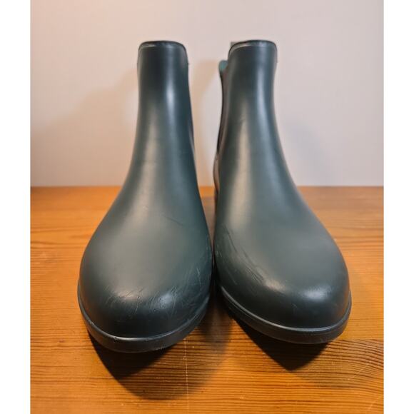 J CREW Mercantile Chelsea Womens 10 Green Rain Boots Ankle Waterproof - Picture 2 of 7